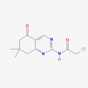 molecular formula C12H14ClN3O2 B2933122 2-chloro-N-(7,7-dimethyl-5-oxo-5,6,7,8-tetrahydroquinazolin-2-yl)acetamide CAS No. 525581-27-5