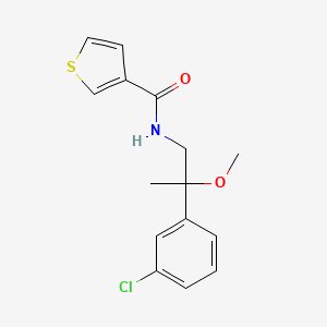 N-(2-(3-chlorophenyl)-2-methoxypropyl)thiophene-3-carboxamide