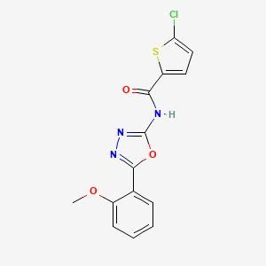 molecular formula C14H10ClN3O3S B2933127 5-chloro-N-(5-(2-methoxyphenyl)-1,3,4-oxadiazol-2-yl)thiophene-2-carboxamide CAS No. 899350-98-2