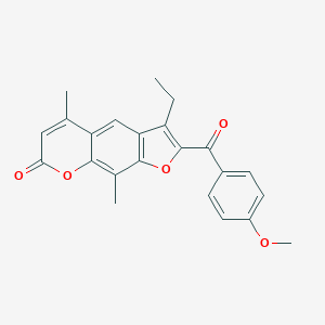 molecular formula C23H20O5 B293313 3-ethyl-2-(4-methoxybenzoyl)-5,9-dimethyl-7H-furo[3,2-g]chromen-7-one 