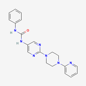 molecular formula C20H21N7O B2933132 1-Phenyl-3-(2-(4-(pyridin-2-yl)piperazin-1-yl)pyrimidin-5-yl)urea CAS No. 1396846-17-5