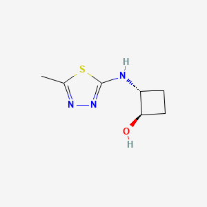 molecular formula C7H11N3OS B2933138 (1R,2R)-2-[(5-Methyl-1,3,4-thiadiazol-2-yl)amino]cyclobutan-1-ol CAS No. 1844968-68-8