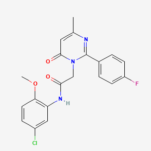 molecular formula C20H17ClFN3O3 B2933139 N-(5-chloro-2-methoxyphenyl)-2-[2-(4-fluorophenyl)-4-methyl-6-oxopyrimidin-1(6H)-yl]acetamide CAS No. 1261005-18-8