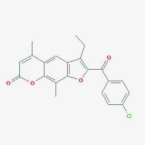 molecular formula C22H17ClO4 B293314 2-(4-chlorobenzoyl)-3-ethyl-5,9-dimethyl-7H-furo[3,2-g]chromen-7-one 