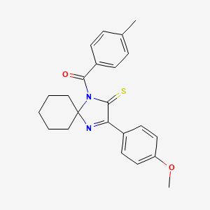 3-(4-Methoxyphenyl)-1-(4-methylbenzoyl)-1,4-diazaspiro[4.5]dec-3-ene-2-thione