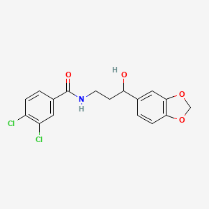 molecular formula C17H15Cl2NO4 B2933152 N-(3-(benzo[d][1,3]dioxol-5-yl)-3-hydroxypropyl)-3,4-dichlorobenzamide CAS No. 1421456-81-6