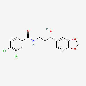 N-(3-(benzo[d][1,3]dioxol-5-yl)-3-hydroxypropyl)-3,4-dichlorobenzamide