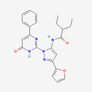 2-ethyl-N-(3-(furan-2-yl)-1-(6-oxo-4-phenyl-1,6-dihydropyrimidin-2-yl)-1H-pyrazol-5-yl)butanamide