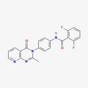 molecular formula C21H14F2N4O2 B2933163 2,6-difluoro-N-[4-(2-methyl-4-oxopyrido[2,3-d]pyrimidin-3-yl)phenyl]benzamide CAS No. 1003555-49-4