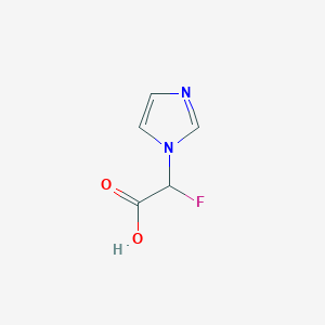 molecular formula C5H5FN2O2 B2933174 2-Fluoro-2-(1H-imidazol-1-yl)acetic acid CAS No. 861397-68-4