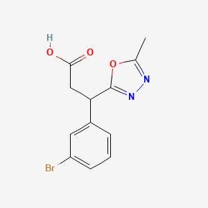 molecular formula C12H11BrN2O3 B2933183 3-(3-溴苯基)-3-(5-甲基-1,3,4-恶二唑-2-基)丙酸 CAS No. 1082916-80-0