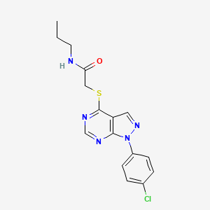 2-[1-(4-chlorophenyl)pyrazolo[3,4-d]pyrimidin-4-yl]sulfanyl-N-propylacetamide