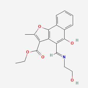 molecular formula C19H19NO5 B2933191 (Z)-ethyl 4-(((2-hydroxyethyl)amino)methylene)-2-methyl-5-oxo-4,5-dihydronaphtho[1,2-b]furan-3-carboxylate CAS No. 637755-67-0