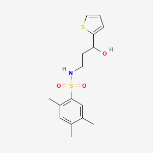 N-(3-hydroxy-3-(thiophen-2-yl)propyl)-2,4,5-trimethylbenzenesulfonamide