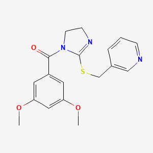 (3,5-Dimethoxyphenyl)-[2-(pyridin-3-ylmethylsulfanyl)-4,5-dihydroimidazol-1-yl]methanone