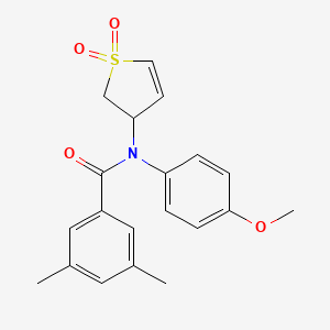 molecular formula C20H21NO4S B2933198 N-(1,1-dioxido-2,3-dihydrothien-3-yl)-N-(4-methoxyphenyl)-3,5-dimethylbenzamide CAS No. 863022-70-2