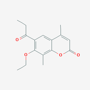 molecular formula C16H18O4 B293320 7-ethoxy-4,8-dimethyl-6-propionyl-2H-chromen-2-one 