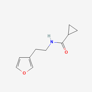 molecular formula C10H13NO2 B2933207 N-(2-(呋喃-3-基)乙基)环丙烷甲酰胺 CAS No. 1428356-19-7