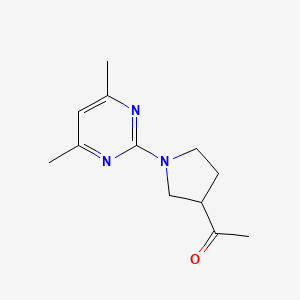 molecular formula C12H17N3O B2933210 1-(1-(4,6-二甲基嘧啶-2-基)吡咯烷-3-基)乙酮 CAS No. 2034296-92-7