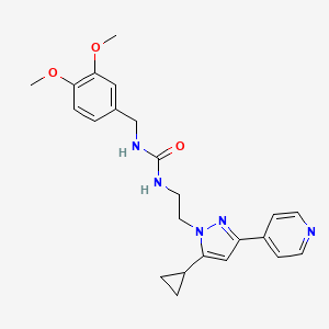 1-(2-(5-cyclopropyl-3-(pyridin-4-yl)-1H-pyrazol-1-yl)ethyl)-3-(3,4-dimethoxybenzyl)urea