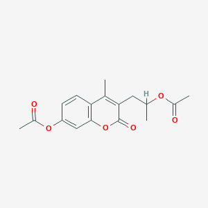 molecular formula C17H18O6 B293322 2-[7-(acetyloxy)-4-methyl-2-oxo-2H-chromen-3-yl]-1-methylethyl acetate 