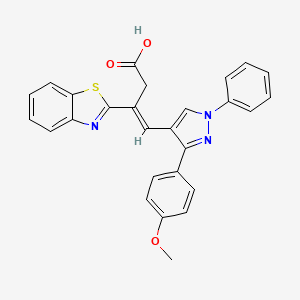 3-(1,3-benzothiazol-2-yl)-4-[3-(4-methoxyphenyl)-1-phenyl-1H-pyrazol-4-yl]but-3-enoic acid