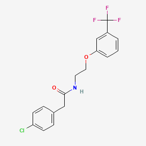 molecular formula C17H15ClF3NO2 B2933224 2-(4-chlorophenyl)-N-(2-(3-(trifluoromethyl)phenoxy)ethyl)acetamide CAS No. 1105229-98-8