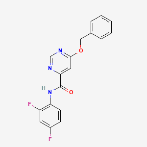 molecular formula C18H13F2N3O2 B2933226 6-(benzyloxy)-N-(2,4-difluorophenyl)pyrimidine-4-carboxamide CAS No. 2034433-56-0