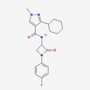 3-Cyclohexyl-N-[1-(4-fluorophenyl)-2-oxoazetidin-3-yl]-1-methylpyrazole-4-carboxamide