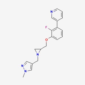 3-[2-Fluoro-3-[[1-[(1-methylpyrazol-4-yl)methyl]aziridin-2-yl]methoxy]phenyl]pyridine
