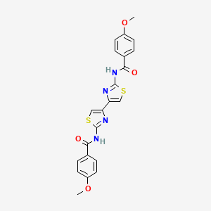 4-methoxy-N-[4-[2-[(4-methoxybenzoyl)amino]-1,3-thiazol-4-yl]-1,3-thiazol-2-yl]benzamide