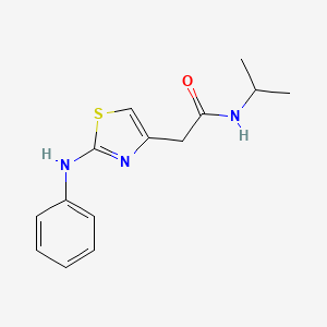 molecular formula C14H17N3OS B2933236 N-isopropyl-2-(2-(phenylamino)thiazol-4-yl)acetamide CAS No. 1170826-34-2