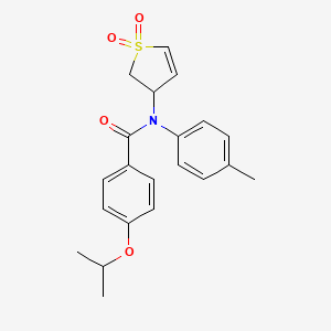 molecular formula C21H23NO4S B2933239 N-(1,1-dioxido-2,3-dihydrothiophen-3-yl)-4-isopropoxy-N-(p-tolyl)benzamide CAS No. 852438-40-5