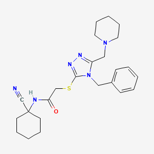 molecular formula C24H32N6OS B2933245 2-[[4-benzyl-5-(piperidin-1-ylmethyl)-1,2,4-triazol-3-yl]sulfanyl]-N-(1-cyanocyclohexyl)acetamide CAS No. 924238-88-0