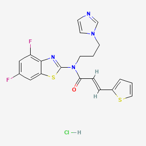 molecular formula C20H17ClF2N4OS2 B2933251 (E)-N-(3-(1H-imidazol-1-yl)propyl)-N-(4,6-difluorobenzo[d]thiazol-2-yl)-3-(thiophen-2-yl)acrylamide hydrochloride CAS No. 1217219-58-3