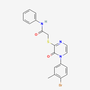 2-((4-(4-bromo-3-methylphenyl)-3-oxo-3,4-dihydropyrazin-2-yl)thio)-N-phenylacetamide