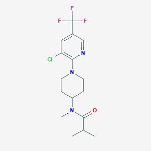 molecular formula C16H21ClF3N3O B2933256 N-{1-[3-氯-5-(三氟甲基)吡啶-2-基]哌啶-4-基}-N,2-二甲基丙酰胺 CAS No. 2059513-81-2