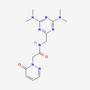 N-((4,6-bis(dimethylamino)-1,3,5-triazin-2-yl)methyl)-2-(6-oxopyridazin-1(6H)-yl)acetamide