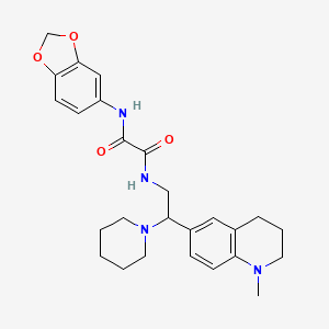 N-1,3-benzodioxol-5-yl-N'-[2-(1-methyl-1,2,3,4-tetrahydroquinolin-6-yl)-2-piperidin-1-ylethyl]ethanediamide