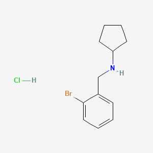 molecular formula C12H17BrClN B2933267 N-[(2-bromophenyl)methyl]cyclopentanamine hydrochloride CAS No. 1421603-83-9