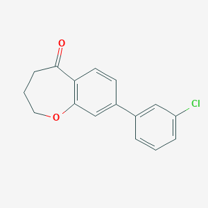 molecular formula C16H13ClO2 B2933273 8-(3-氯苯基)-3,4-二氢-2H-1-苯并氧杂茚-5-酮 CAS No. 1955547-15-5