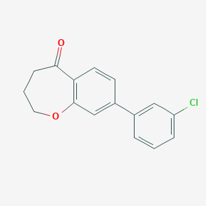 molecular formula C16H13ClO2 B2933273 8-(3-Chlorophenyl)-3,4-dihydro-2H-1-benzoxepin-5-one CAS No. 1955547-15-5