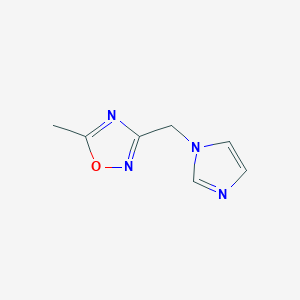 molecular formula C7H8N4O B2933277 3-(Imidazol-1-ylmethyl)-5-methyl-1,2,4-oxadiazole CAS No. 1340690-56-3