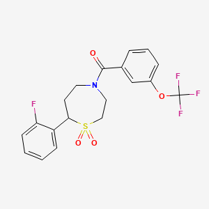 (7-(2-Fluorophenyl)-1,1-dioxido-1,4-thiazepan-4-yl)(3-(trifluoromethoxy)phenyl)methanone