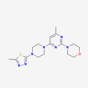 molecular formula C16H23N7OS B2933287 4-[4-Methyl-6-[4-(5-methyl-1,3,4-thiadiazol-2-yl)piperazin-1-yl]pyrimidin-2-yl]morpholine CAS No. 2415462-99-4