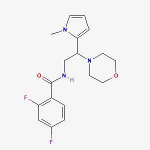 molecular formula C18H21F2N3O2 B2933292 2,4-二氟-N-(2-(1-甲基-1H-吡咯-2-基)-2-吗啉基乙基)苯甲酰胺 CAS No. 1049463-54-8