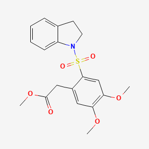 Methyl 2-(2-(indolin-1-ylsulfonyl)-4,5-dimethoxyphenyl)acetate, 95%
