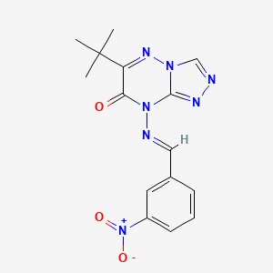 molecular formula C15H15N7O3 B2933323 (E)-6-(tert-butyl)-8-((3-nitrobenzylidene)amino)-[1,2,4]triazolo[4,3-b][1,2,4]triazin-7(8H)-one CAS No. 538338-21-5
