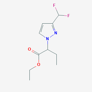 molecular formula C10H14F2N2O2 B2933324 ethyl 2-[3-(difluoromethyl)-1H-pyrazol-1-yl]butanoate CAS No. 1823442-43-8