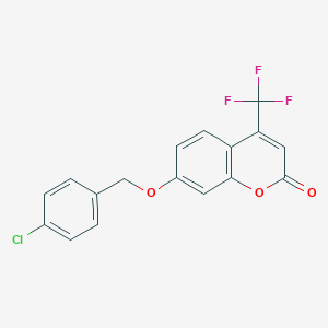 molecular formula C17H10ClF3O3 B293333 7-[(4-chlorobenzyl)oxy]-4-(trifluoromethyl)-2H-chromen-2-one 
